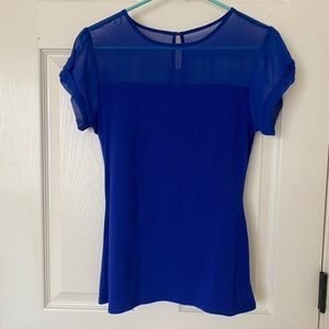 Express Cobalt Short Sleeve Blouse